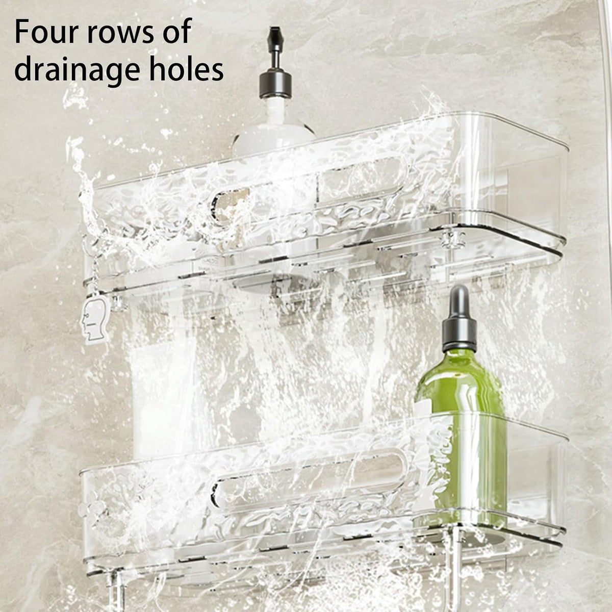 Wall Mounted Storage Rack With Towel Holder, Punch Free Storage Rack