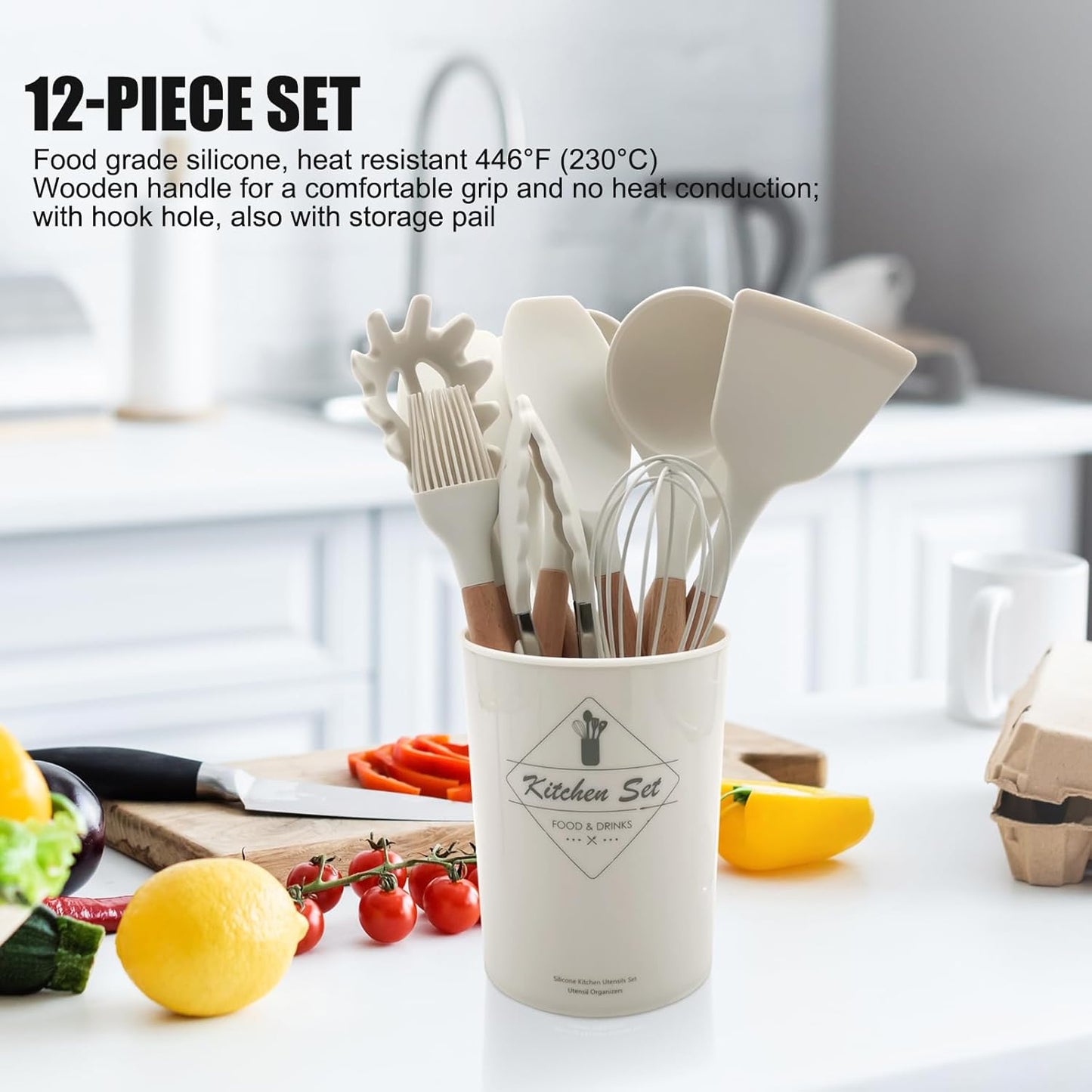 Heat-Resistant Non-Stick Silicone Cooking Tools Set – 12 Pieces Professional Kitchenware