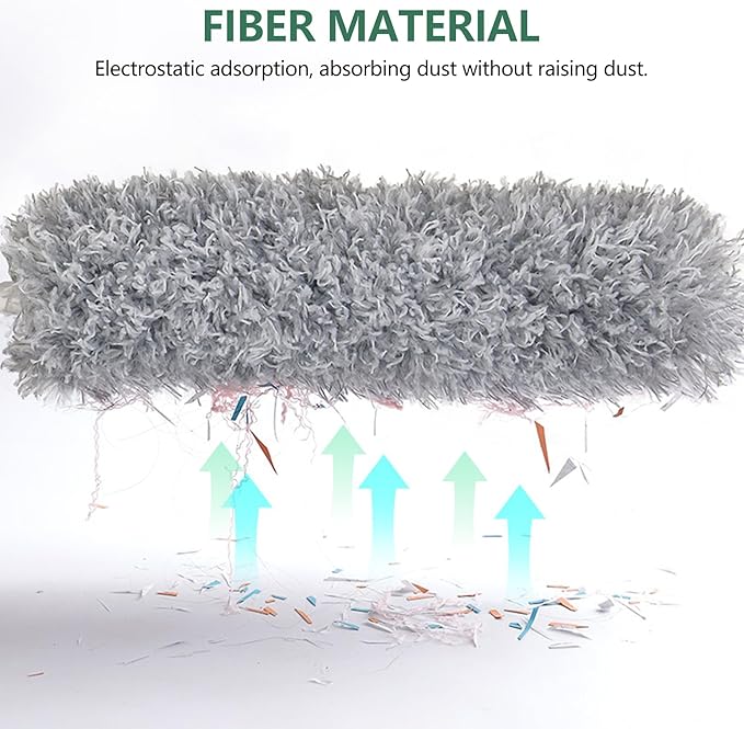 Premium High-Reach Ceiling Fan Duster Cleaner - 10 Feet Telescopic Stainless Steel Duster for Home & Office