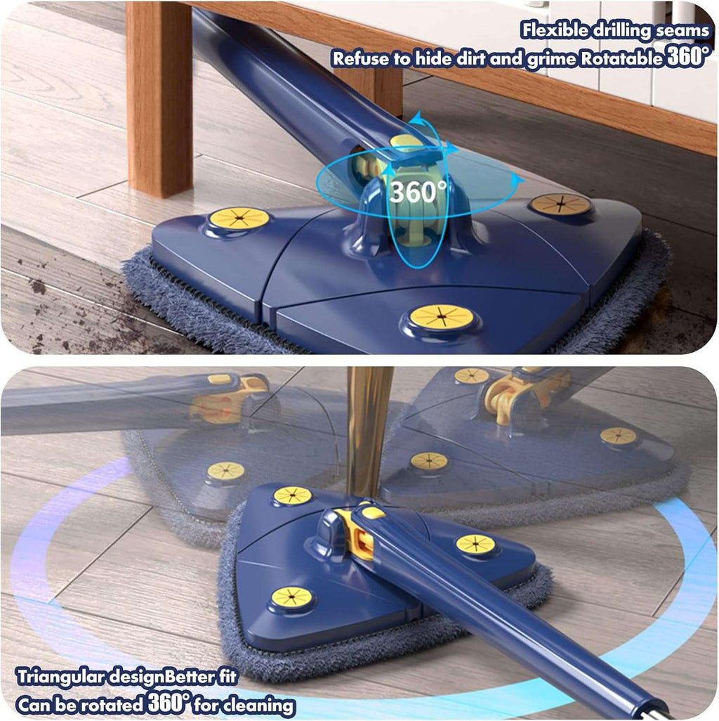 Triangle Mop 360 Rotating Adjustable With Twist Squeeze Wall & Floor Cleaner