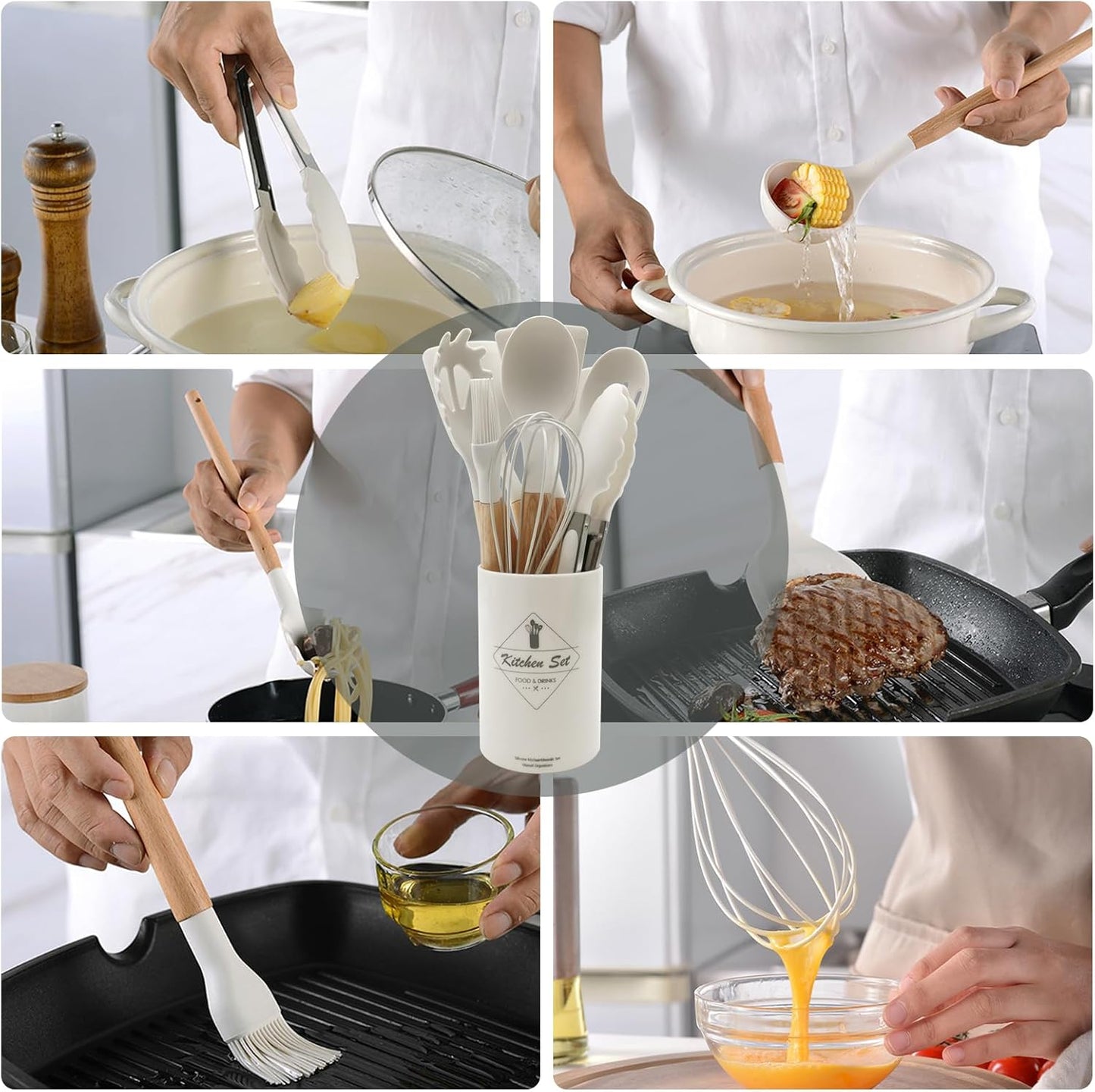 Heat-Resistant Non-Stick Silicone Cooking Tools Set – 12 Pieces Professional Kitchenware