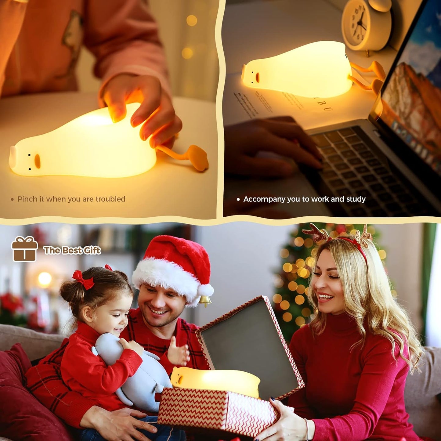 Cute Duck Night Light with Soft Glow