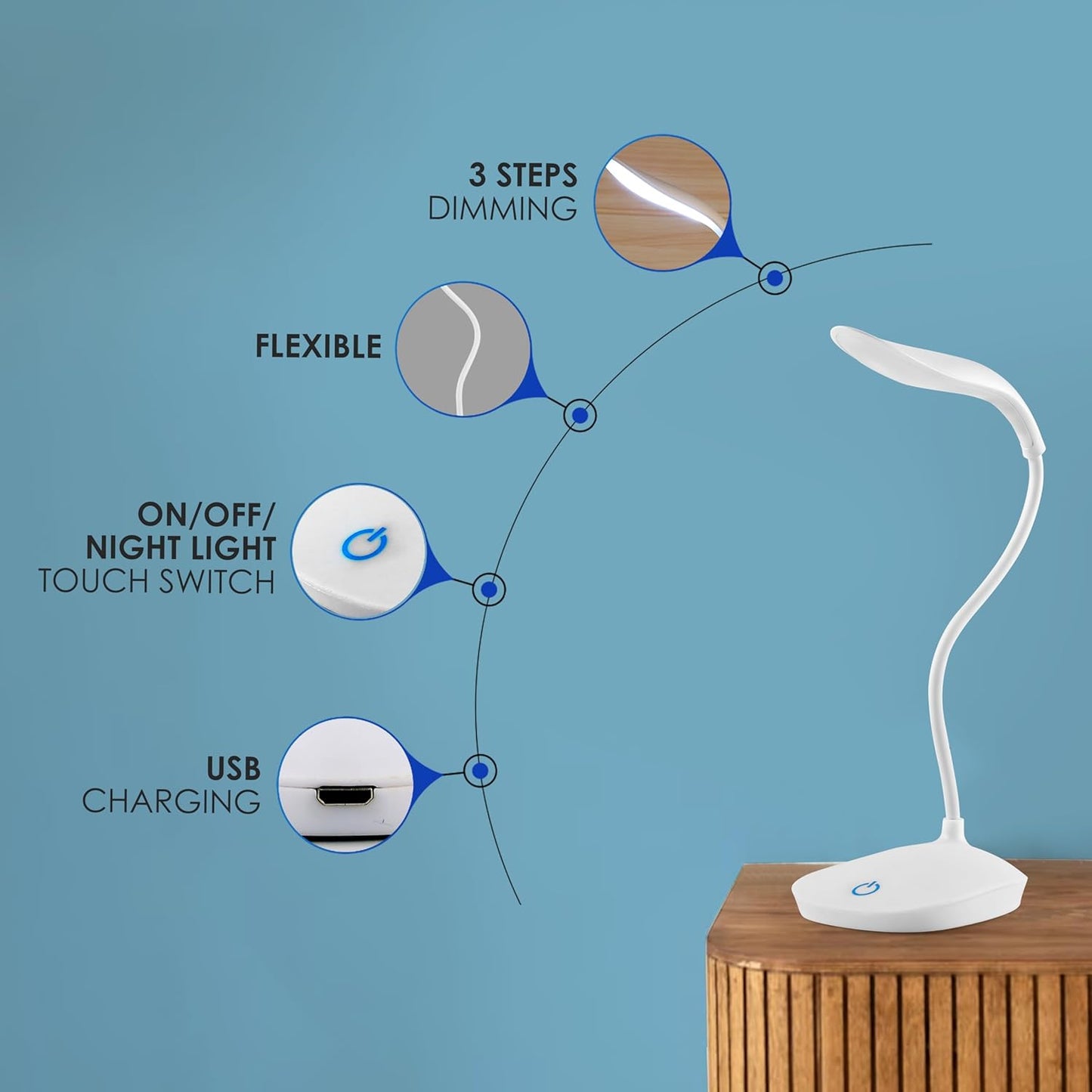 Flexible portable Eye-Caring Led Dask Lamp