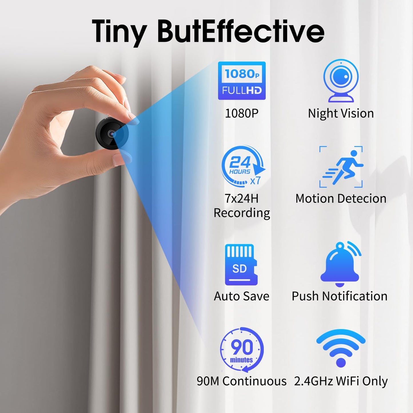 1080P Indoor Mini Hidden Camera Spy Wireless