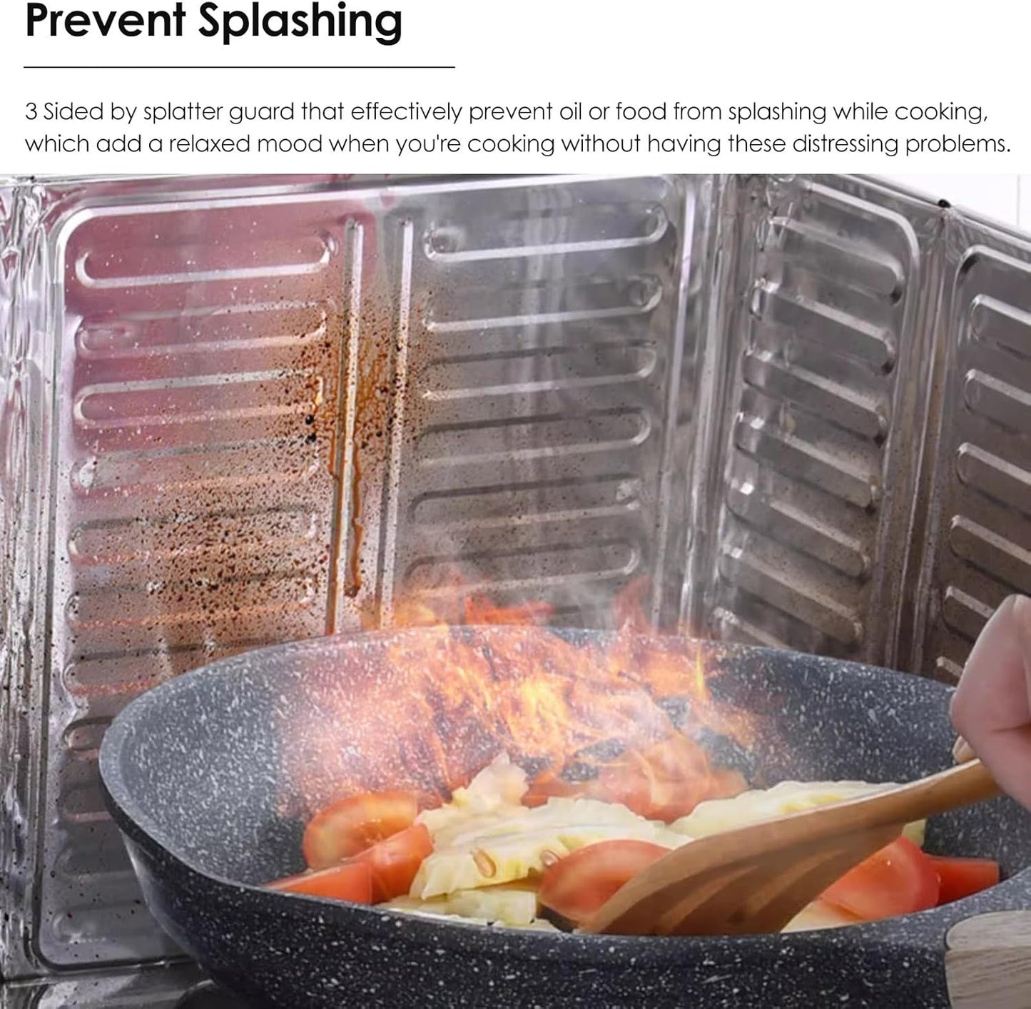 3-Slides Foldable Aluminum Stove Splatter Guard
