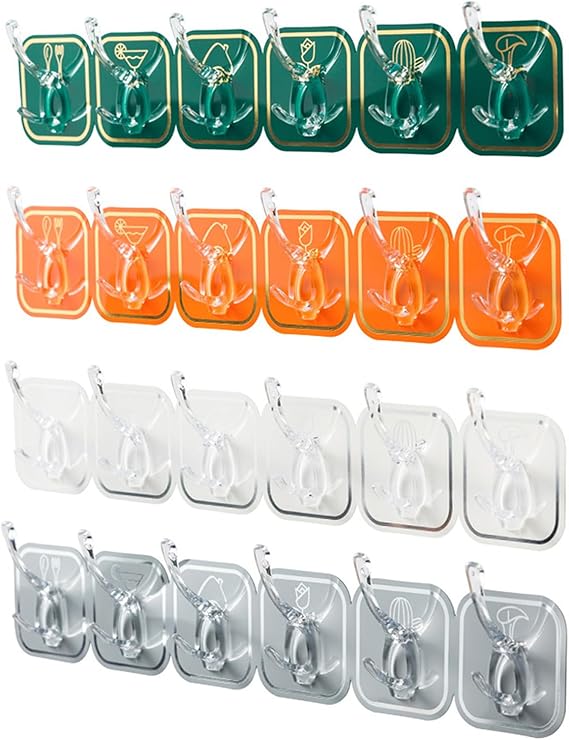 6PCS Long Strip Hook,Stylish Wall Mounted Hook