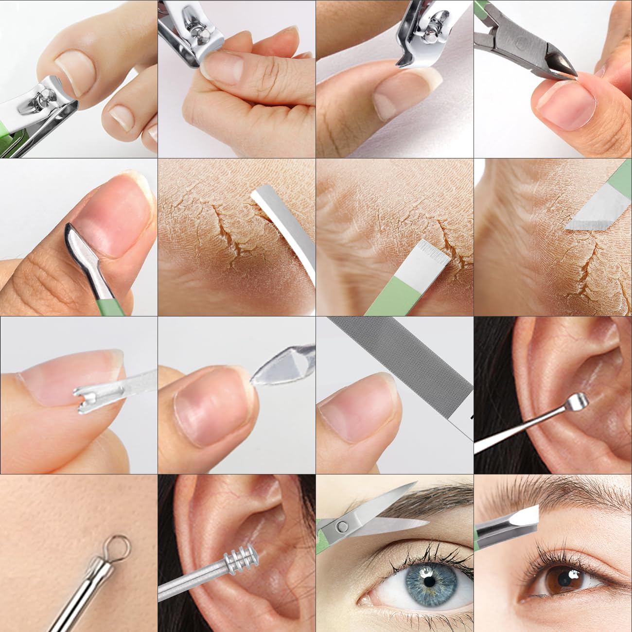 Manicure Set Professional Nail Clippers Pedicure Kit, 16 pcs Stainless Steel Nail Care Tools Grooming Kit with Luxurious Travel Leather Case for Thick Nails...