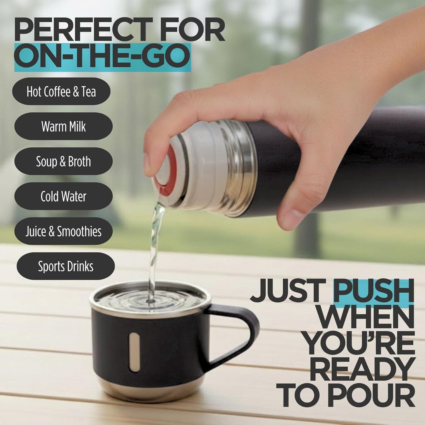 3 Cup Double-Layer Stainless Steel Vacuum Flask Set