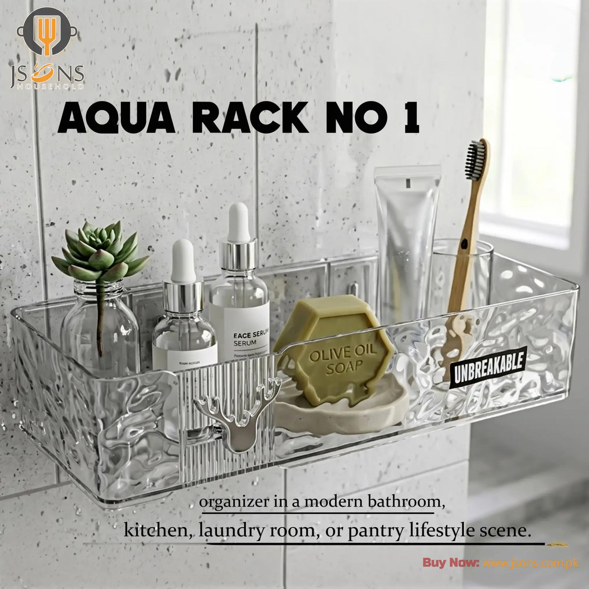 Premium Acrylic Corner Rack | Wall Mounted Bathroom & Kitchen Organizer Shelf