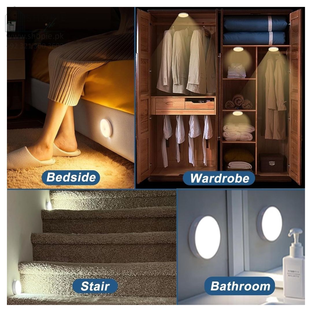 Motion Sensor LED Night Light – Automatic ON/OFF | USB Rechargeable