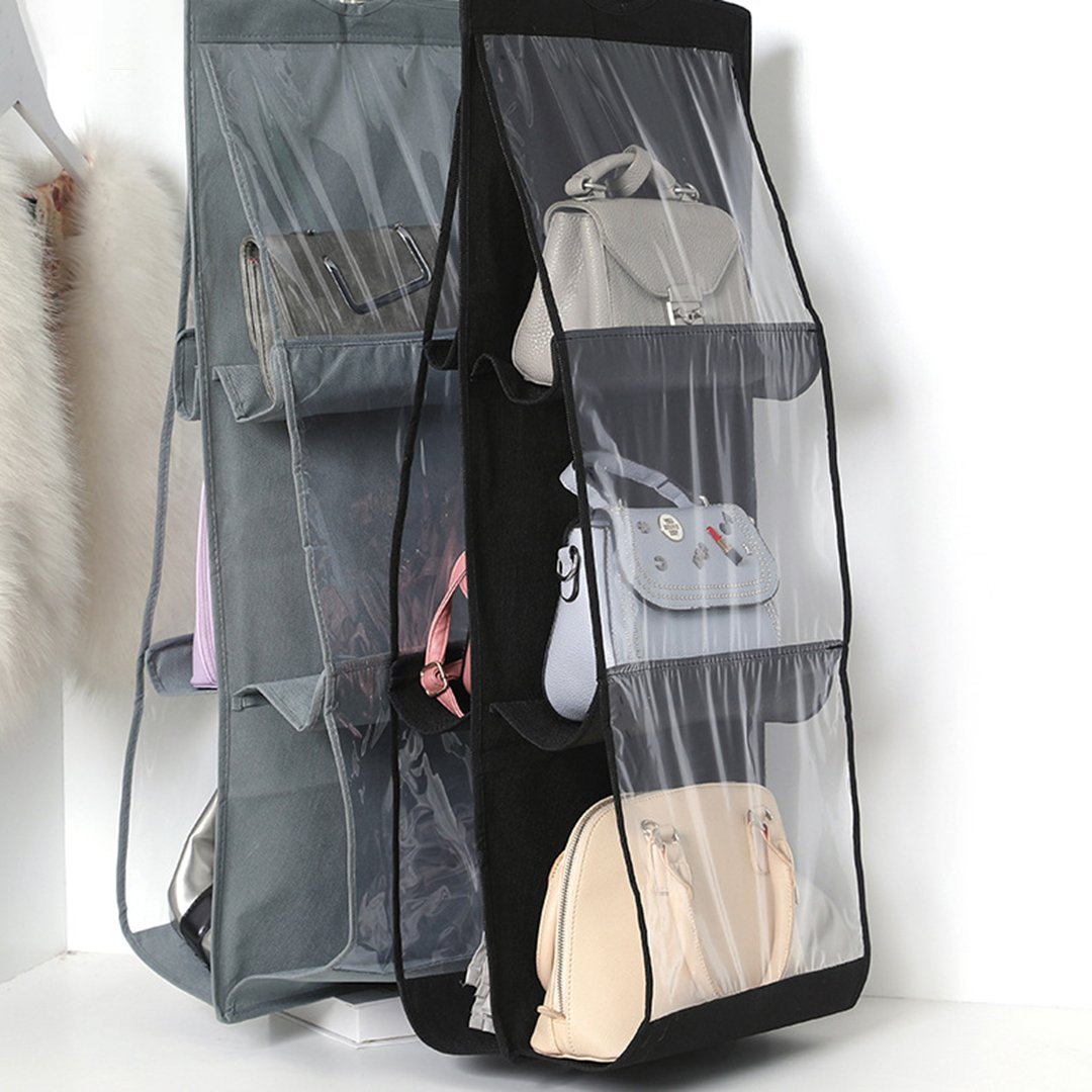 6-POCKET FOLDABLE HANGING HANDBAG ORGANIZER