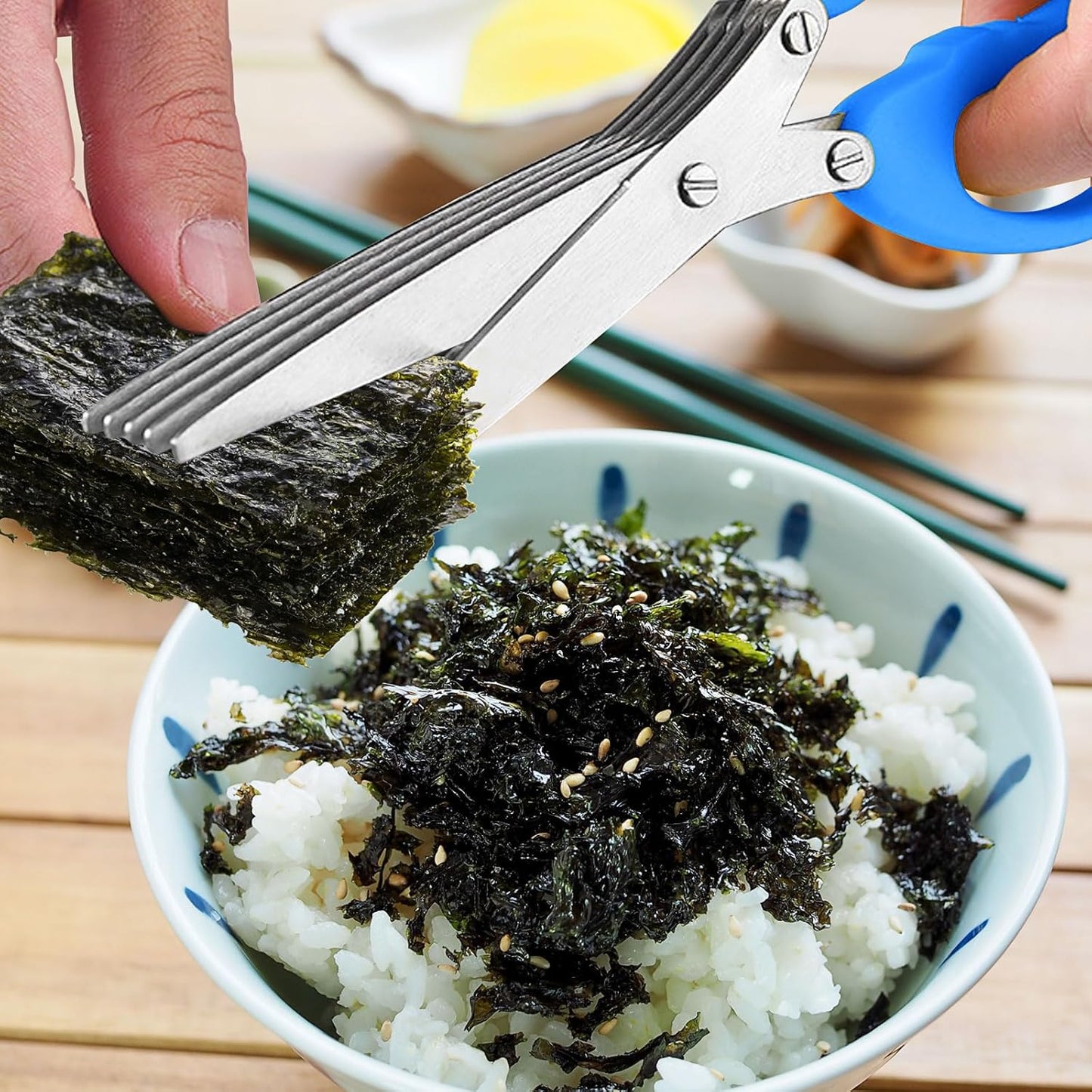 5 Layer Scissors | Multifunctional Stainless Steel Herb Cutting Kitchen Scissors | Salad & Craft Tool