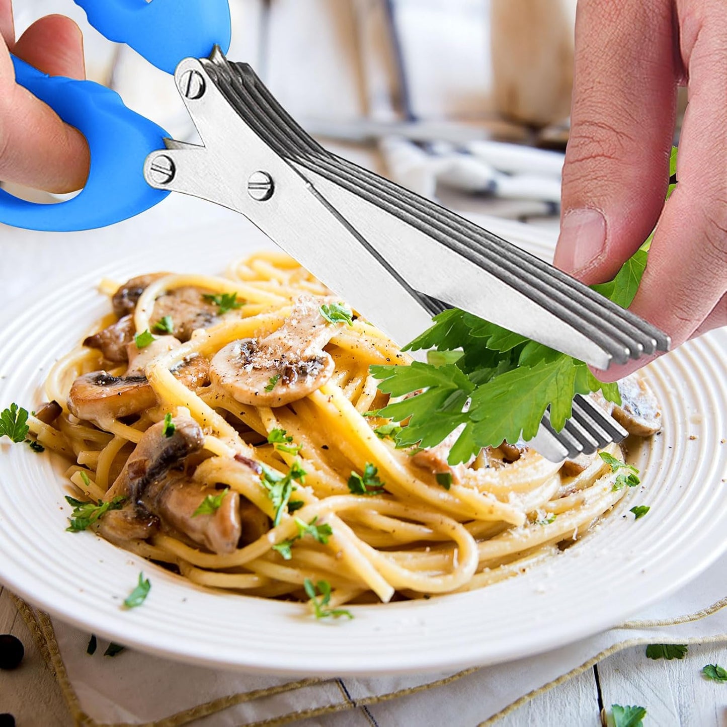 5 Layer Scissors | Multifunctional Stainless Steel Herb Cutting Kitchen Scissors | Salad & Craft Tool