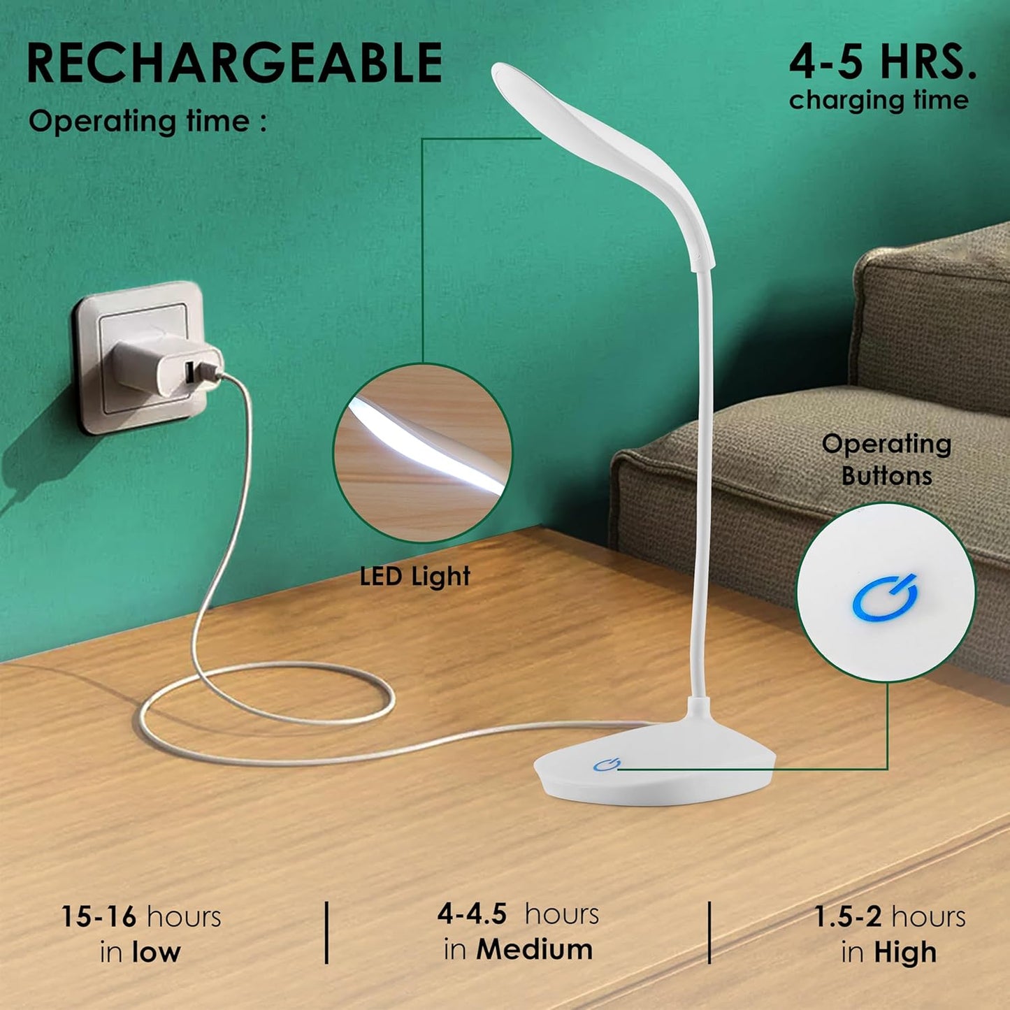 Flexible portable Eye-Caring Led Dask Lamp