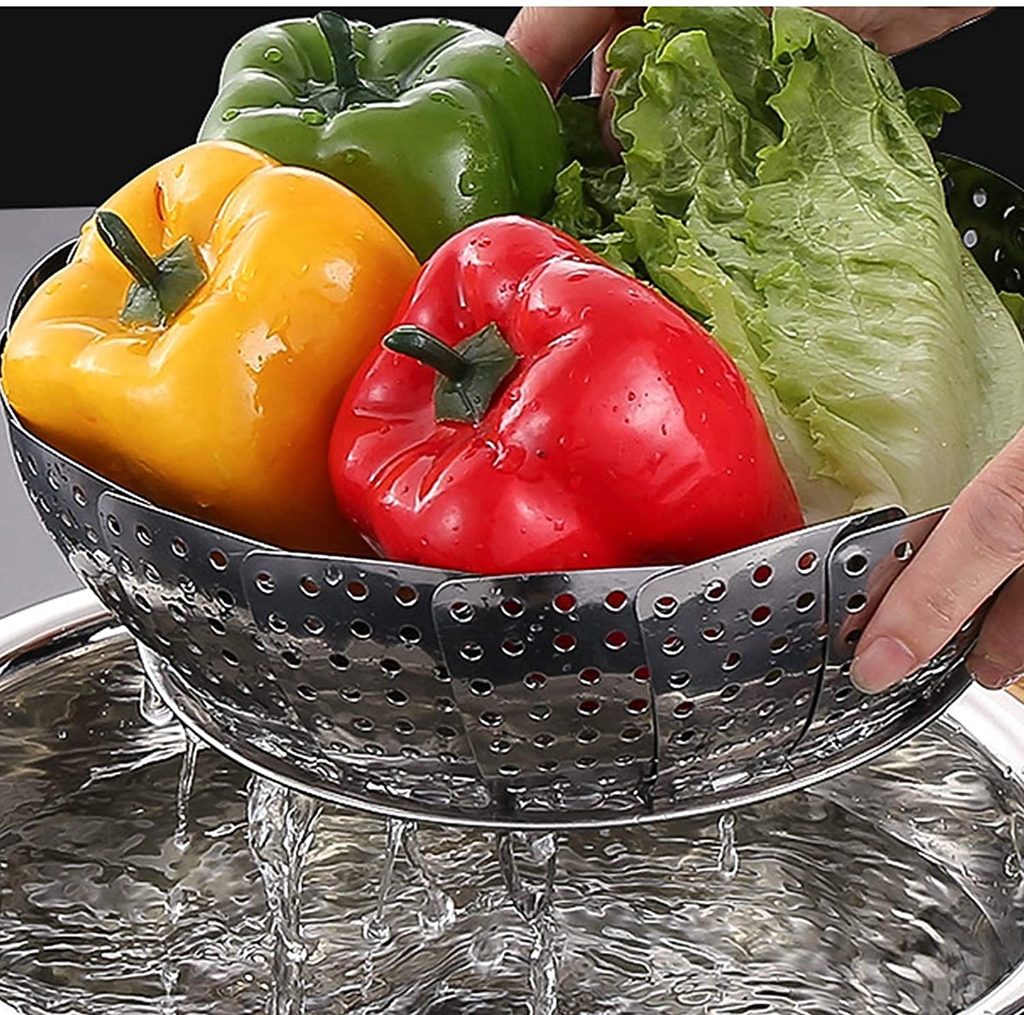 Premium Stainless Steel Steamer Basket Adjustable Folding Design