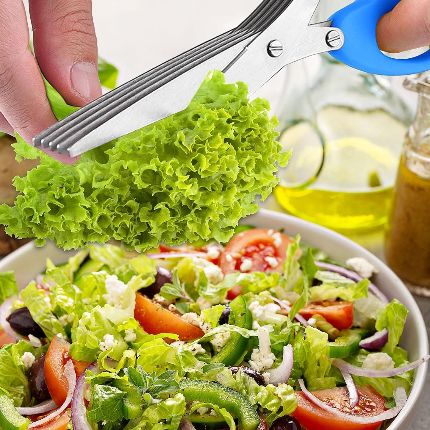 5 Layer Scissors | Multifunctional Stainless Steel Herb Cutting Kitchen Scissors | Salad & Craft Tool