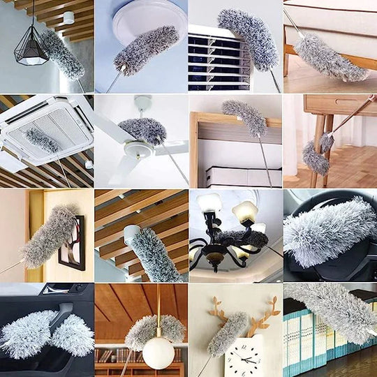 Premium High-Reach Ceiling Fan Duster Cleaner - 10 Feet Telescopic Stainless Steel Duster for Home & Office