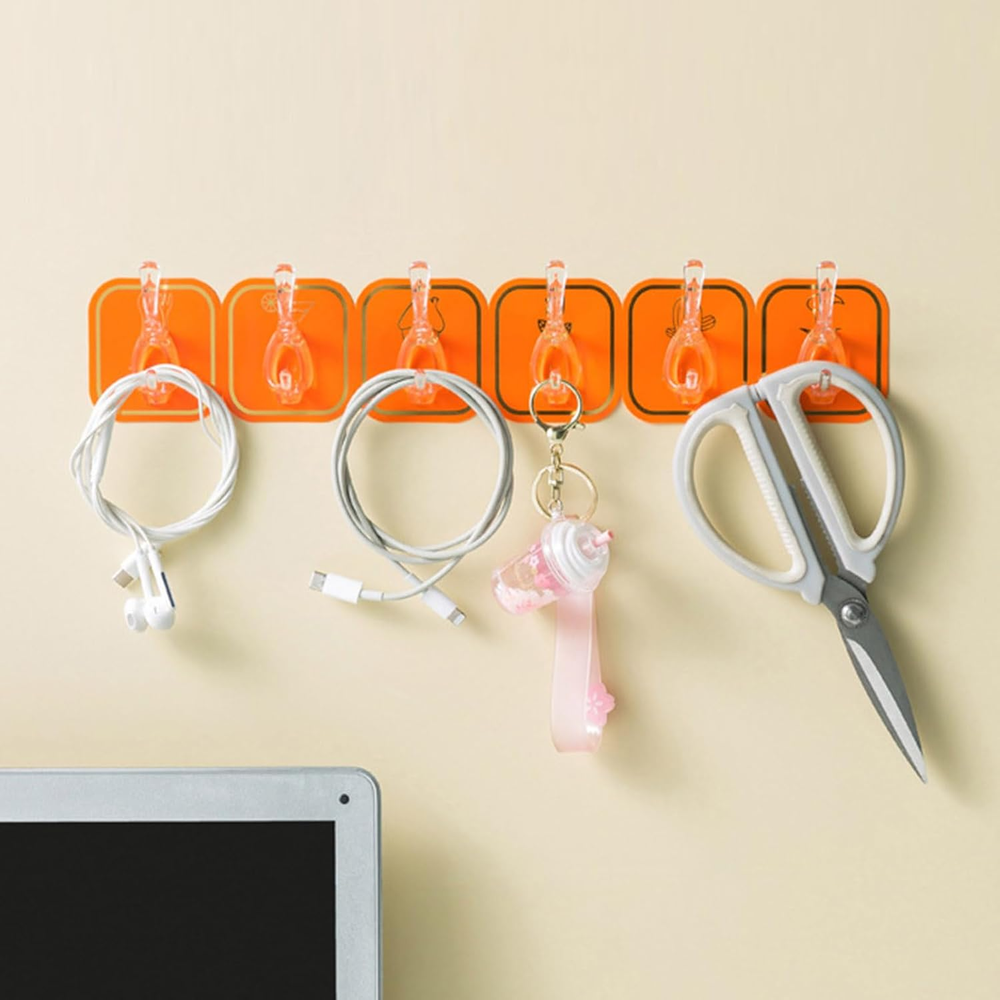 6PCS Long Strip Hook,Stylish Wall Mounted Hook