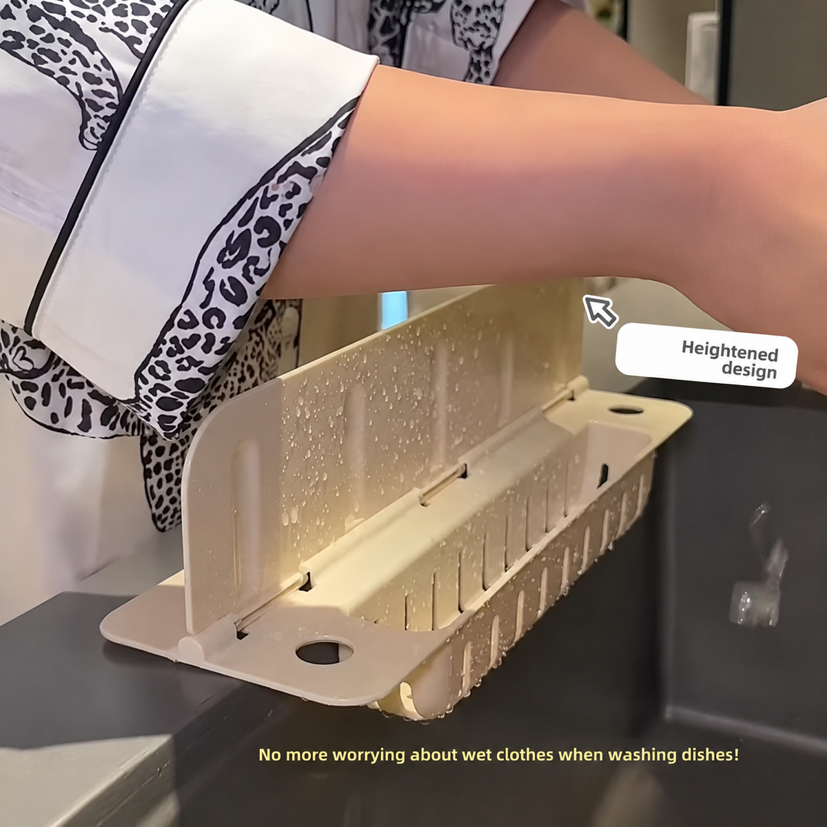 2 In 1 Kitchen Sink Splash Guard with Suction Cups
