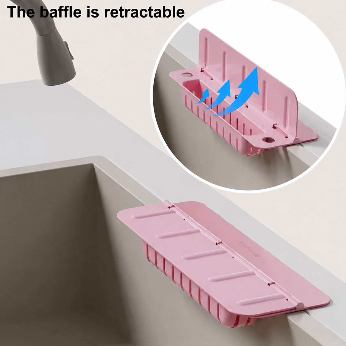 2 In 1 Kitchen Sink Splash Guard with Suction Cups