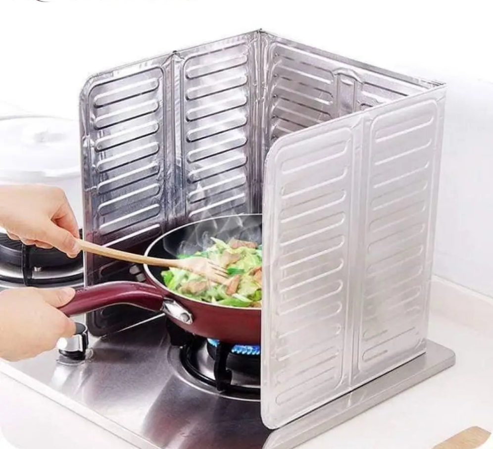 3-Slides Foldable Aluminum Stove Splatter Guard