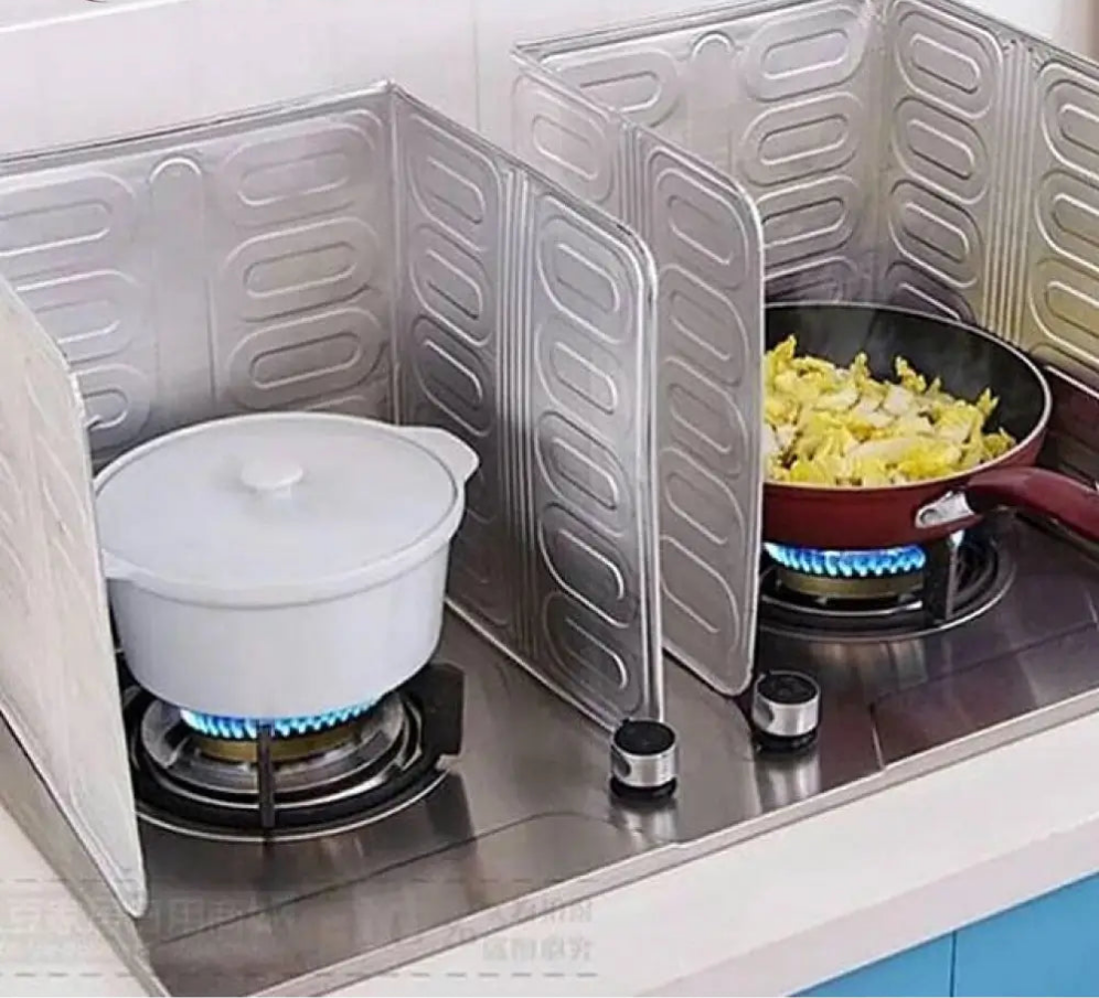 3-Slides Foldable Aluminum Stove Splatter Guard