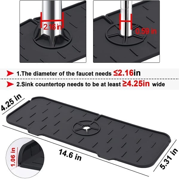🌟 Multifunctional Silicone Sink Mat: Kitchen & Bathroom Organizer 🌟