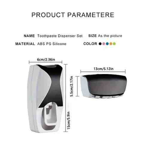 MENGNI Automatic Toothpaste Dispenser Wall Mount Dust-proof Toothbrush Holder Wall Mount Bathroom Accessories Set Squeezer