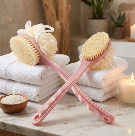 Shower Body Brush with Soft Mesh Sponge, Loofah
