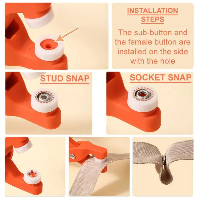 Snap Fasteners Kit - 50 Sets Metal Snaps Buttons with Fastener Pliers Press Tool - Perfect for DIY Crafts, Clothing Sewing, and Hats