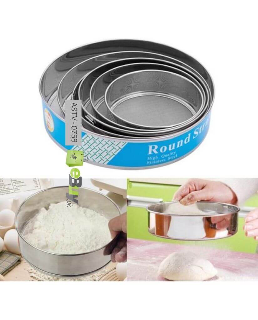 6 Pcs Stainless Steel Flour Sieve 60 Mesh Thickened Sesame Baking Tools Holding Ultrafine Flours Sift Kitchen Cake Accessories