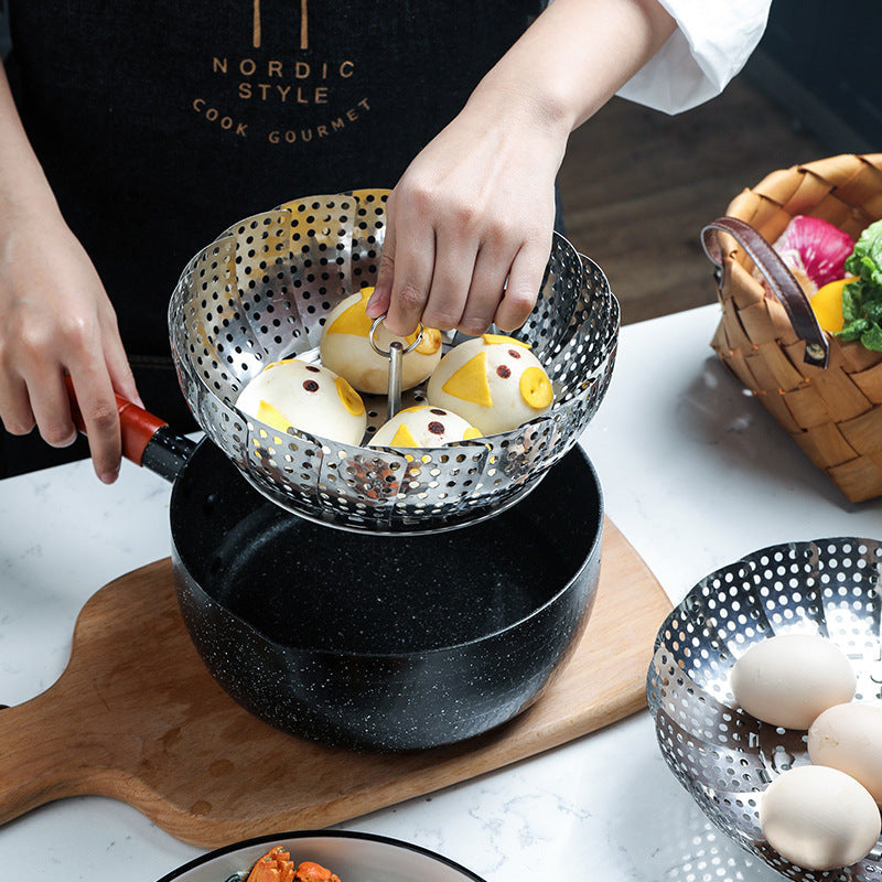 Premium Stainless Steel Steamer Basket Adjustable Folding Design