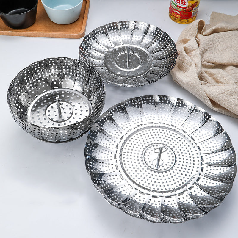 Premium Stainless Steel Steamer Basket Adjustable Folding Design