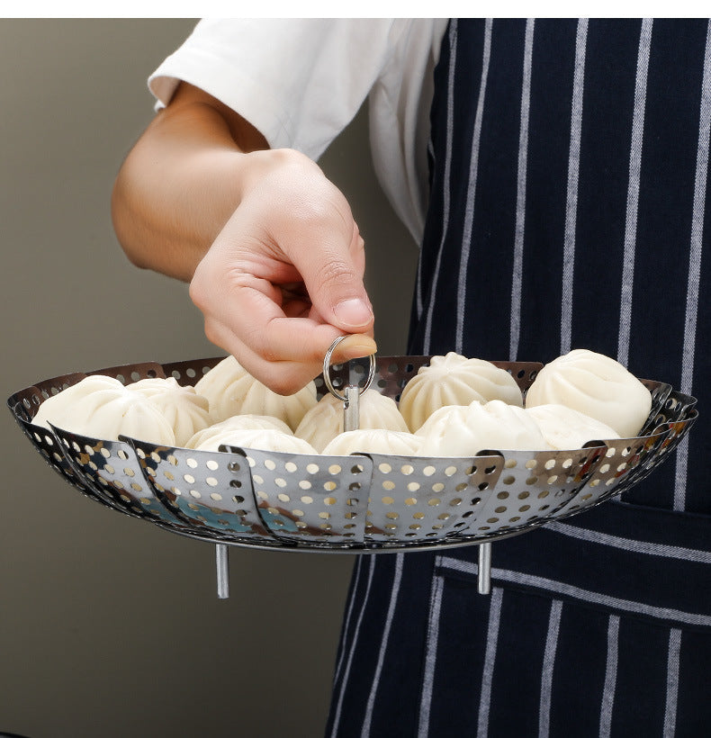 Premium Stainless Steel Steamer Basket Adjustable Folding Design