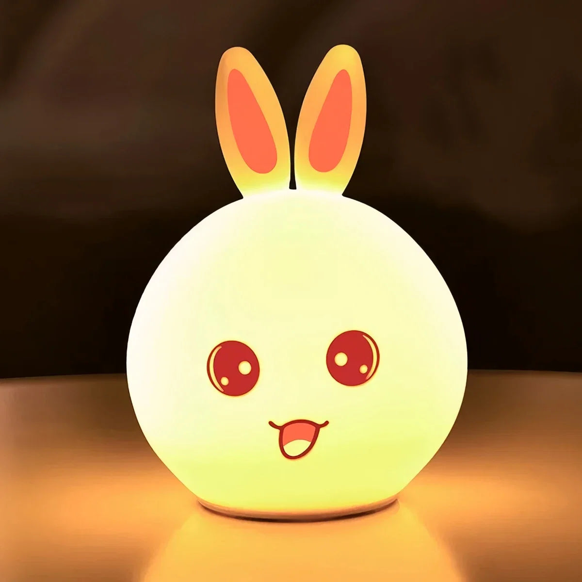 Night Light Cute Rabbit Colorful Light Voice-Activated Clapping Light Party Light Night Bedroom Light Children'S Christmas Gift