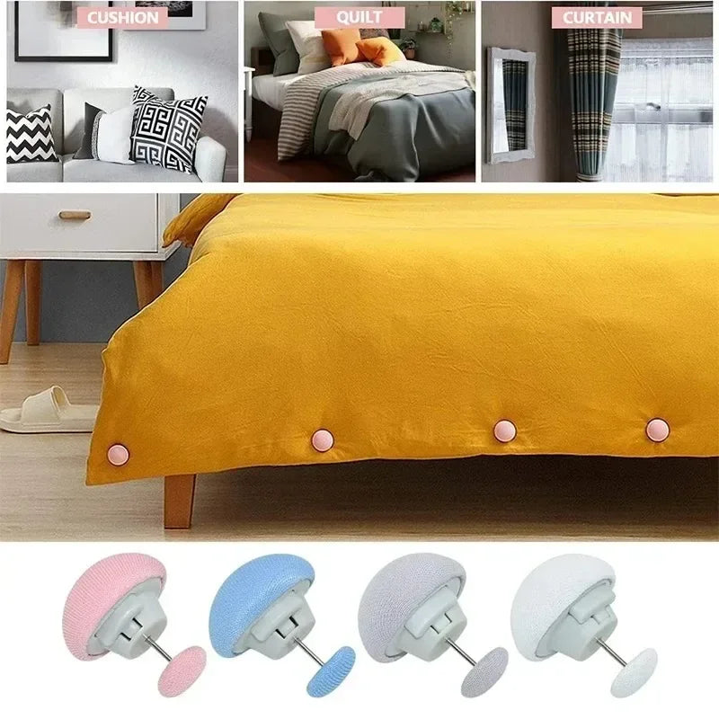 Mushroom Bed Clip, Blanket Buckles Bed Sheet Fixator Gripper, Double Press Bedspread Holder,