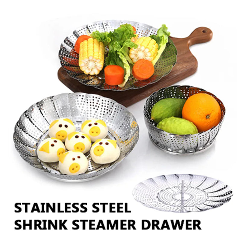 Premium Stainless Steel Steamer Basket Adjustable Folding Design