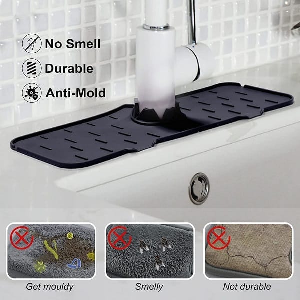 🌟 Multifunctional Silicone Sink Mat: Kitchen & Bathroom Organizer 🌟