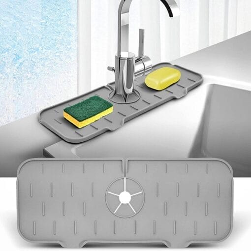 🌟 Multifunctional Silicone Sink Mat: Kitchen & Bathroom Organizer 🌟