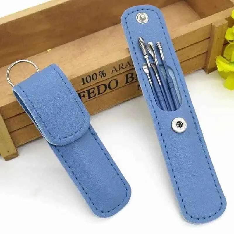 Pack of 2 Stainless Steel Ear Cleaner Tools - 6 Pieces Earpick Wax Removal Set