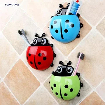 Ladybug Multipurpose Toothbrush & Toothpaste Holder, Wall-Mounted