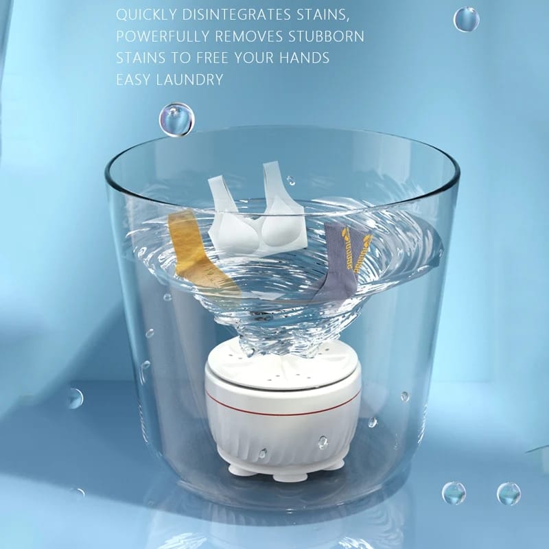 Portable Mini Turbo Washer USB Powered Cleaning Washing Machine for Underwear Socks Mini Ultrasonic Turbo Washer for Home Travel
