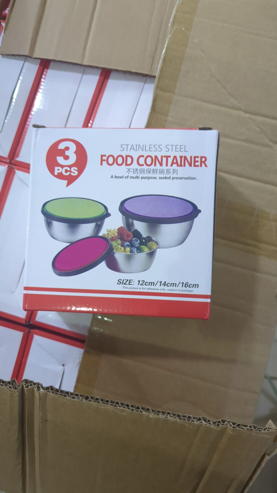 3-Piece Premium Stainless Steel Food Container Set with Airtight Lids