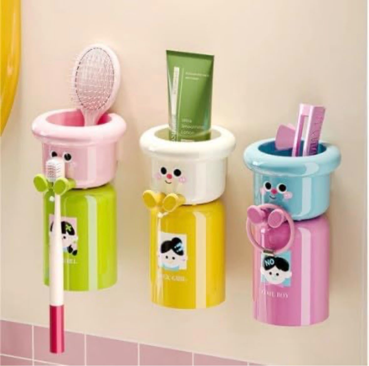 Cute Magnetic Toothbrush Holder-Cup Wall Mounted