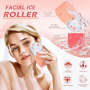 Silicone Ice Face Roller Contour and Shrink Pores,Remove Dark Circles,Massage Skin Beauty Facial Roller for Eyes,Neck,Care Tool