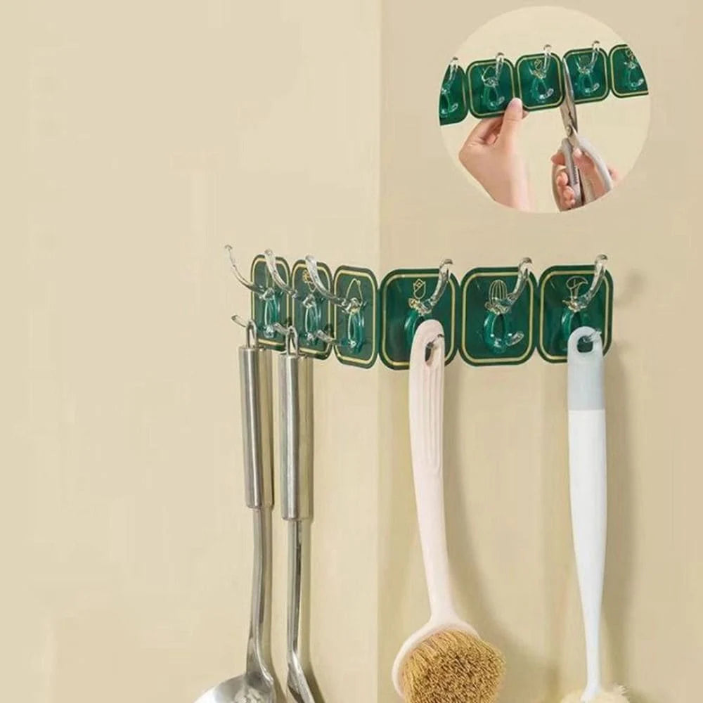 6PCS Long Strip Hook,Stylish Wall Mounted Hook