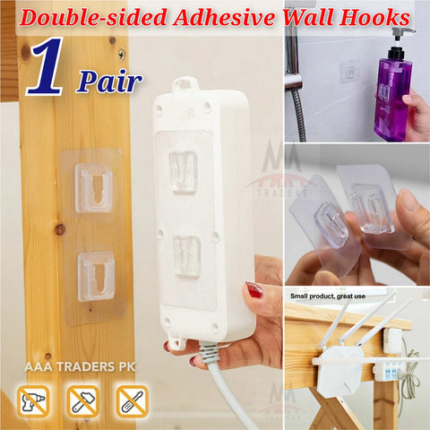 10 pcs Double Sided Self Adhesive Wall Hooks