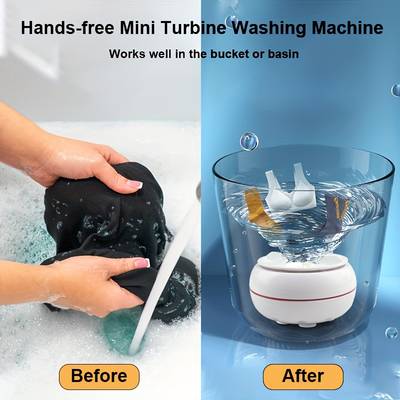 Portable Mini Turbo Washer USB Powered Cleaning Washing Machine for Underwear Socks Mini Ultrasonic Turbo Washer for Home Travel