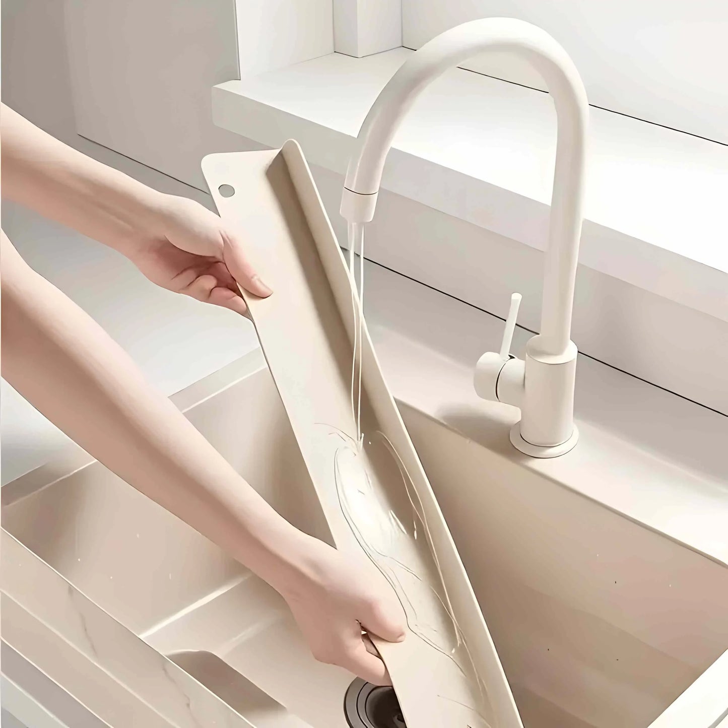 Silicone Sink Splash Guard with Suction Cup – Reusable Waterproof Kitchen Countertop Protector
