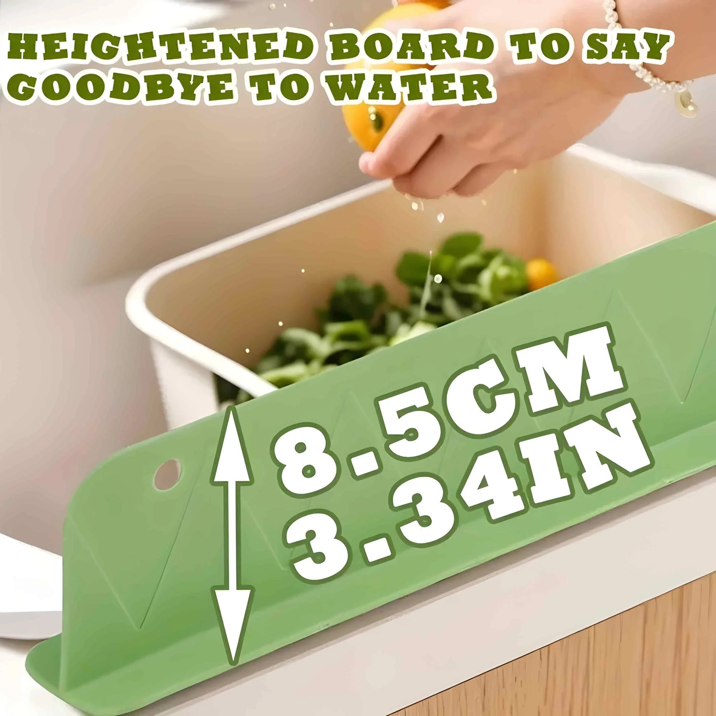 Silicone Sink Splash Guard with Suction Cup – Reusable Waterproof Kitchen Countertop Protector